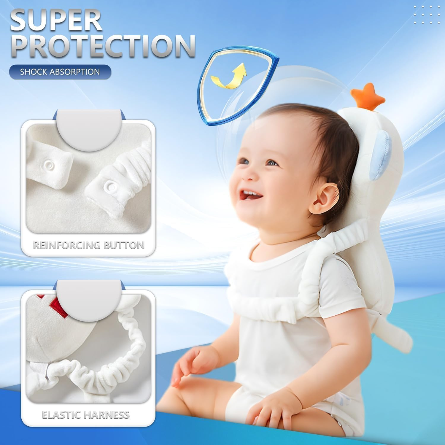 Baby Walker Head Protector Backpack Wear,Toddler Adjustable Protection, Safety Pad Backpack for 5-24 Months Baby Learning Walking Crawling,Baby Head Protection Pad (Astronaut) ((Astronaut))