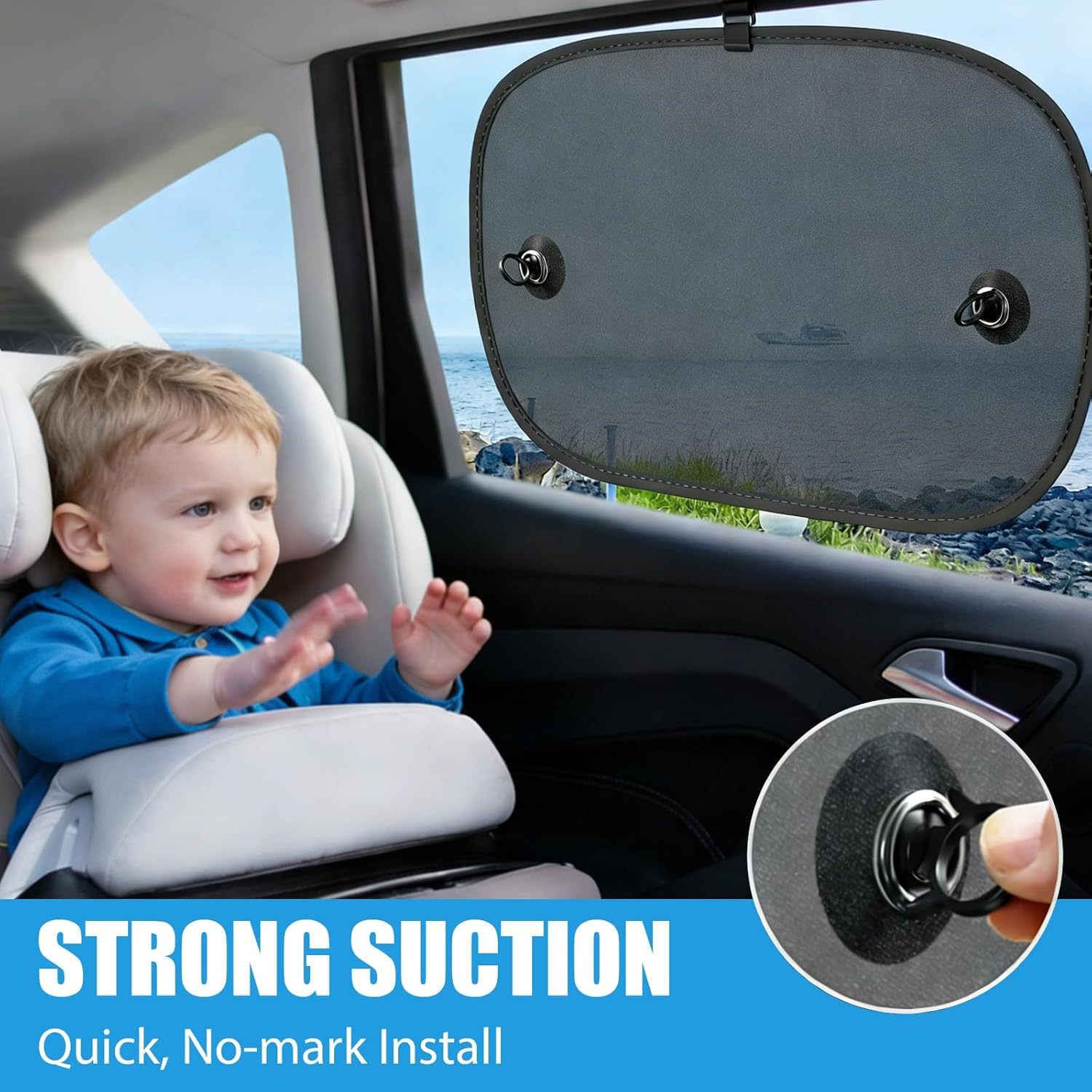 MAEZOE Suction Cup Car Sunshade Visor &ndash; Strong Hold, UV & Glare Protection, Adjustable Angle &ndash; Great for Daily Driving, Road Trips, Family Cars & Commuters image number 5