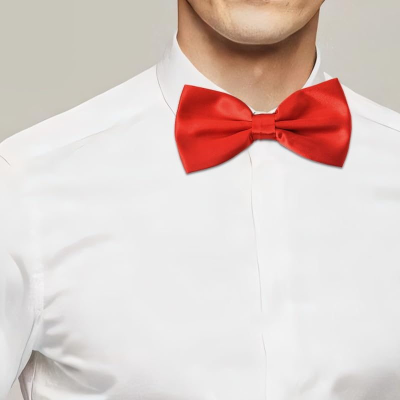 Pre-Tied Bow Tie Adjustable Bowtie for Men Formal Necktie Tuxedo Bow Ties for Men Pre Tied Bow Tie Set 2Pcs Bowknot Ties Birthday Wedding Suit Accessories image number 4