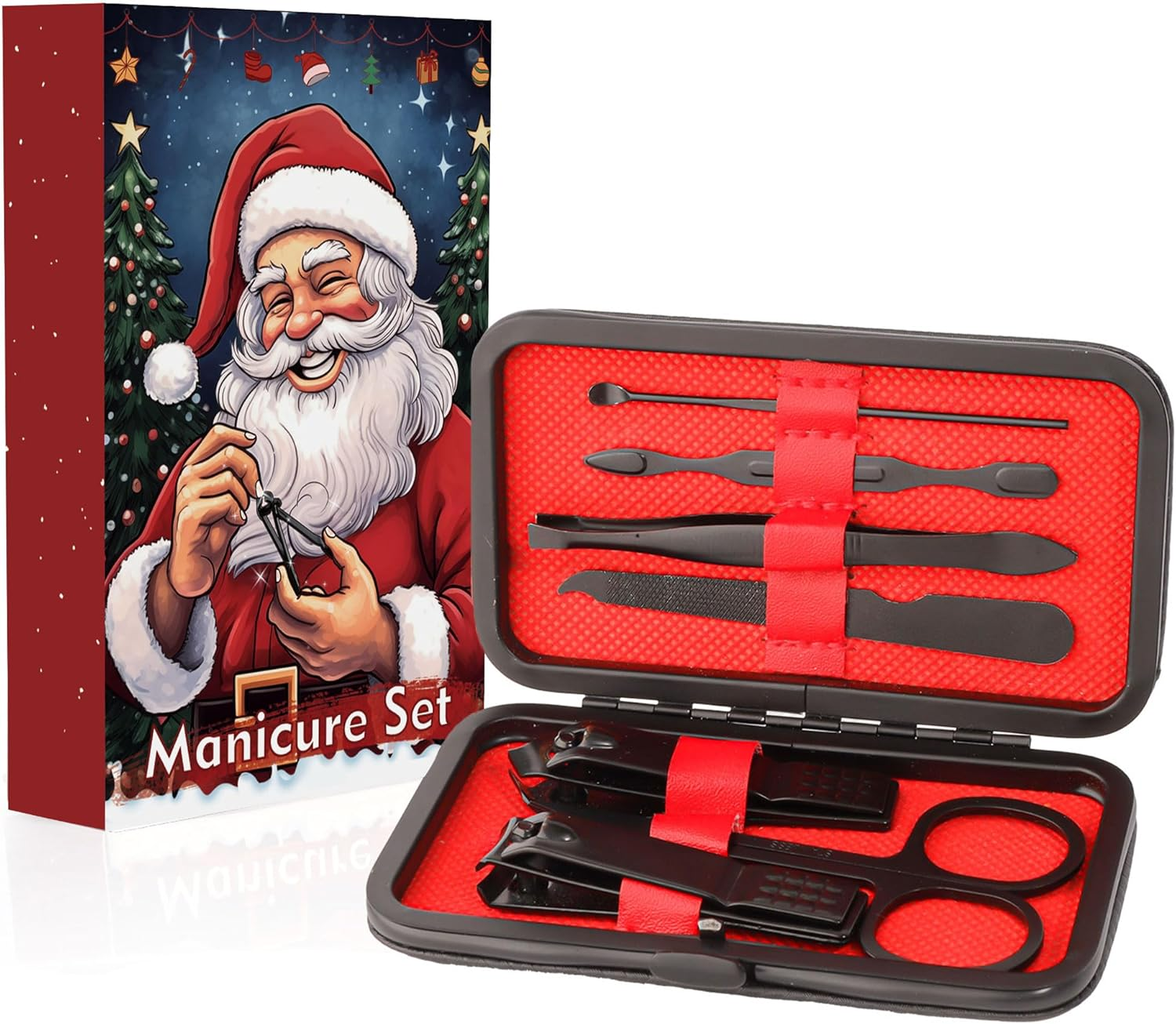 NZKNP Manicure Set Gifts for Men Christmas Stocking Stuffers Gifts for Dad Husband Teen Boys Grooming Tools Kit Santa Claus Xmas under 10 Dollars Womens Gift
