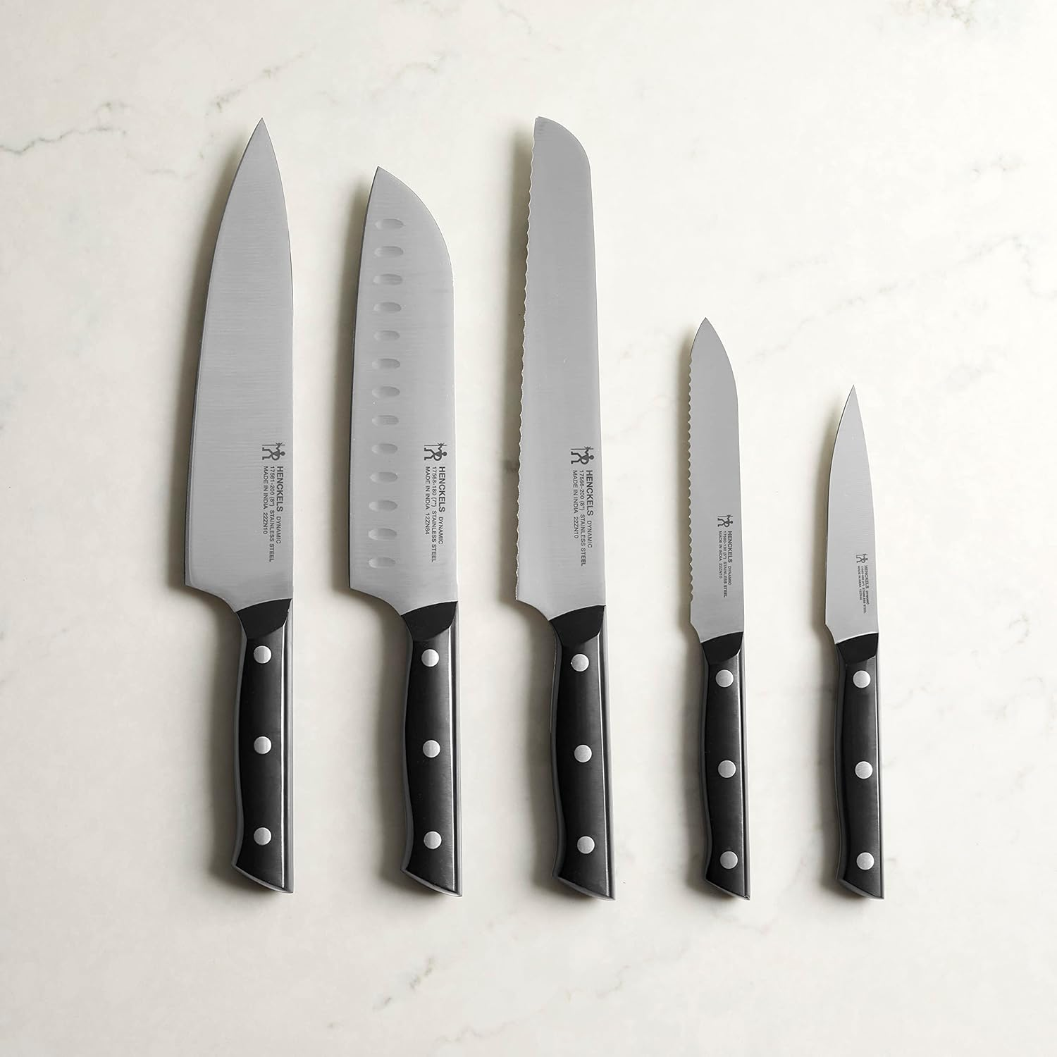 HENCKELS Dynamic Razor-Sharp 5-Piece Kitchen Knife Set, Chef Knife, Bread Knife, German Engineered Informed by 100+ Years of Mastery image number 1