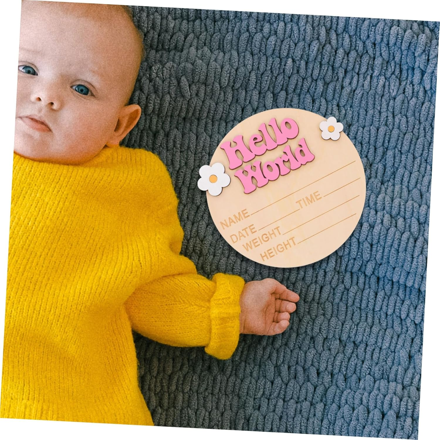 Custom Newborn Name Sign Birth Announcement Board Plaque for Milestone image number 3