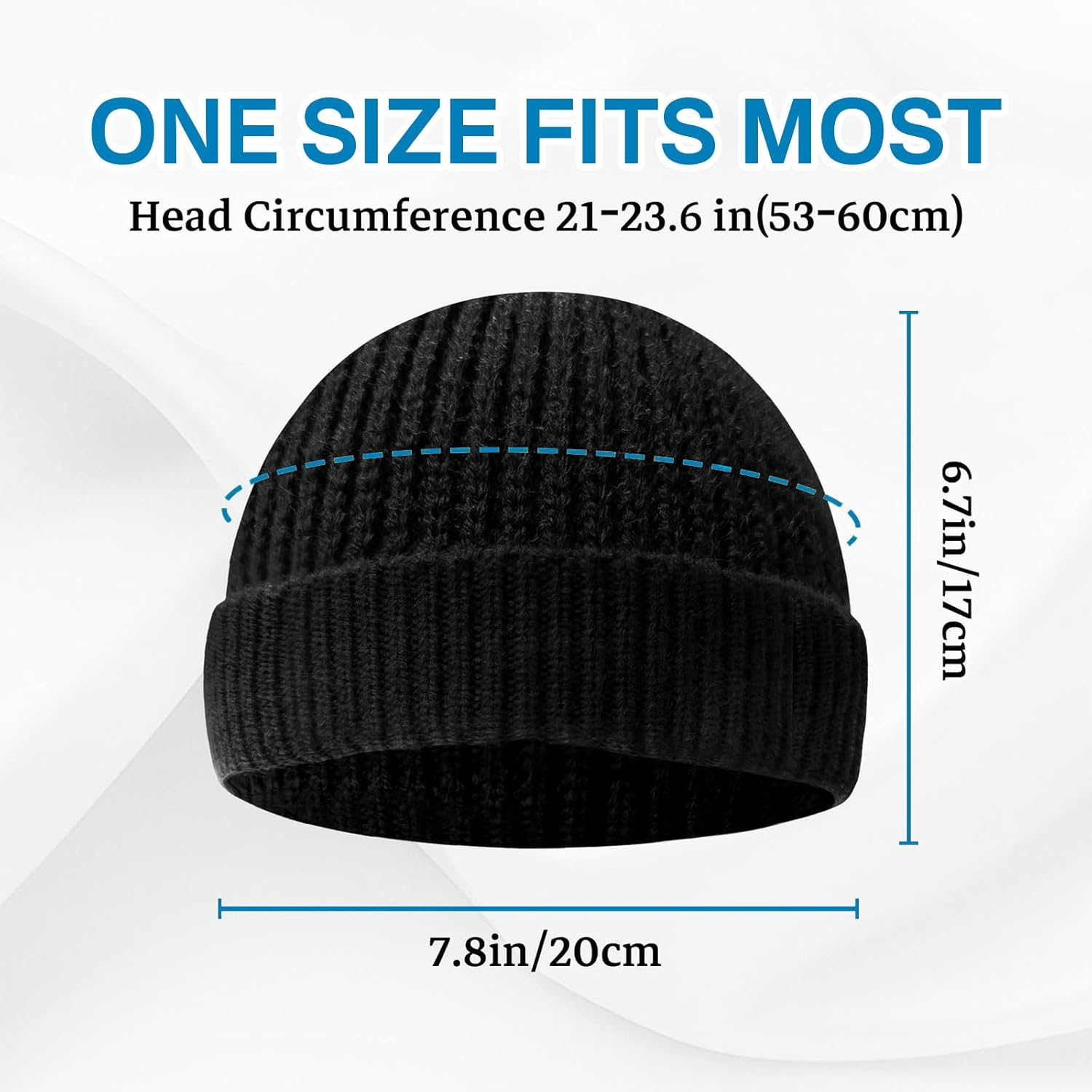 Lyvixora Casual Short Thread Hip Hop Hat, Warm Fisherman Beanie for Men and Women, Unisex Winter Warm Knit Hat Black image number 4