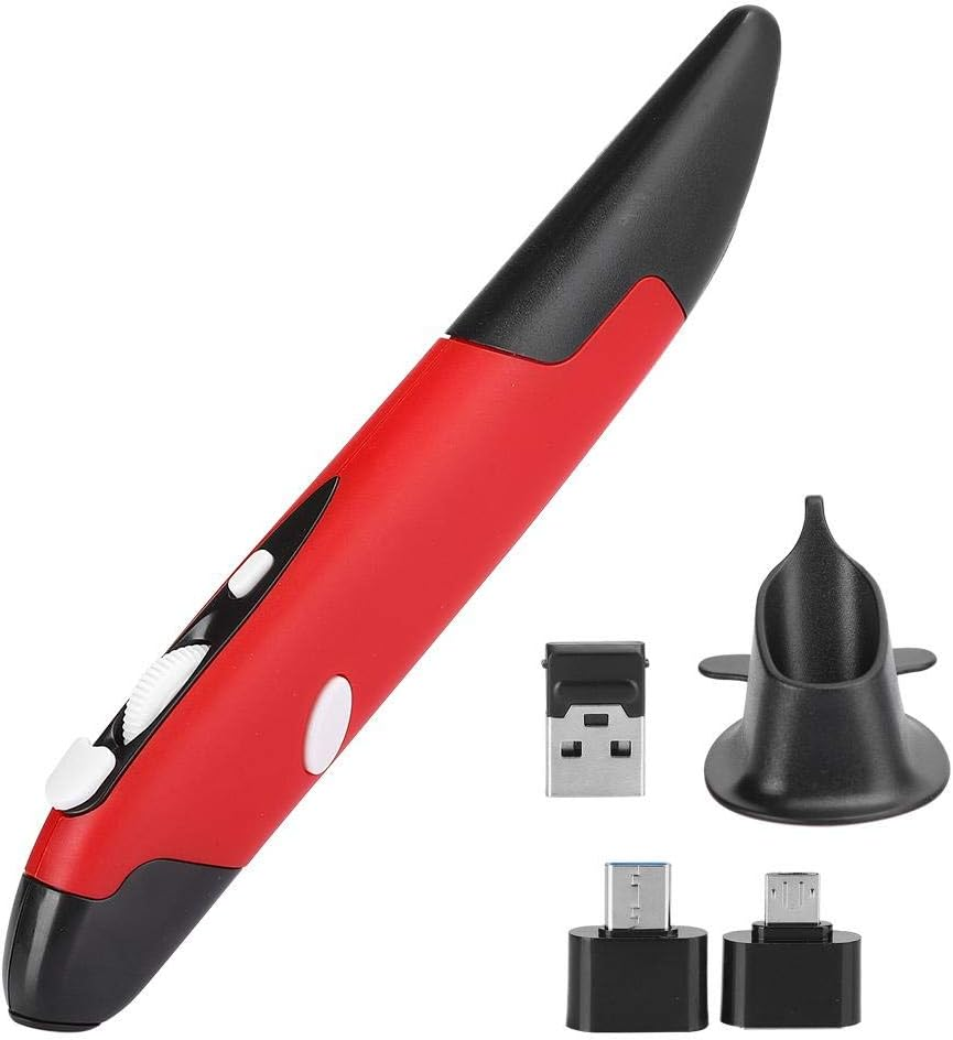 Ergonomic Mouse, USB Pen PC Parts Handwriting Mouse Pen Innovative Custom Vertical Mouse for Laptop, Computer(Red, PR-03) - Gray, Pr-03 image number 7