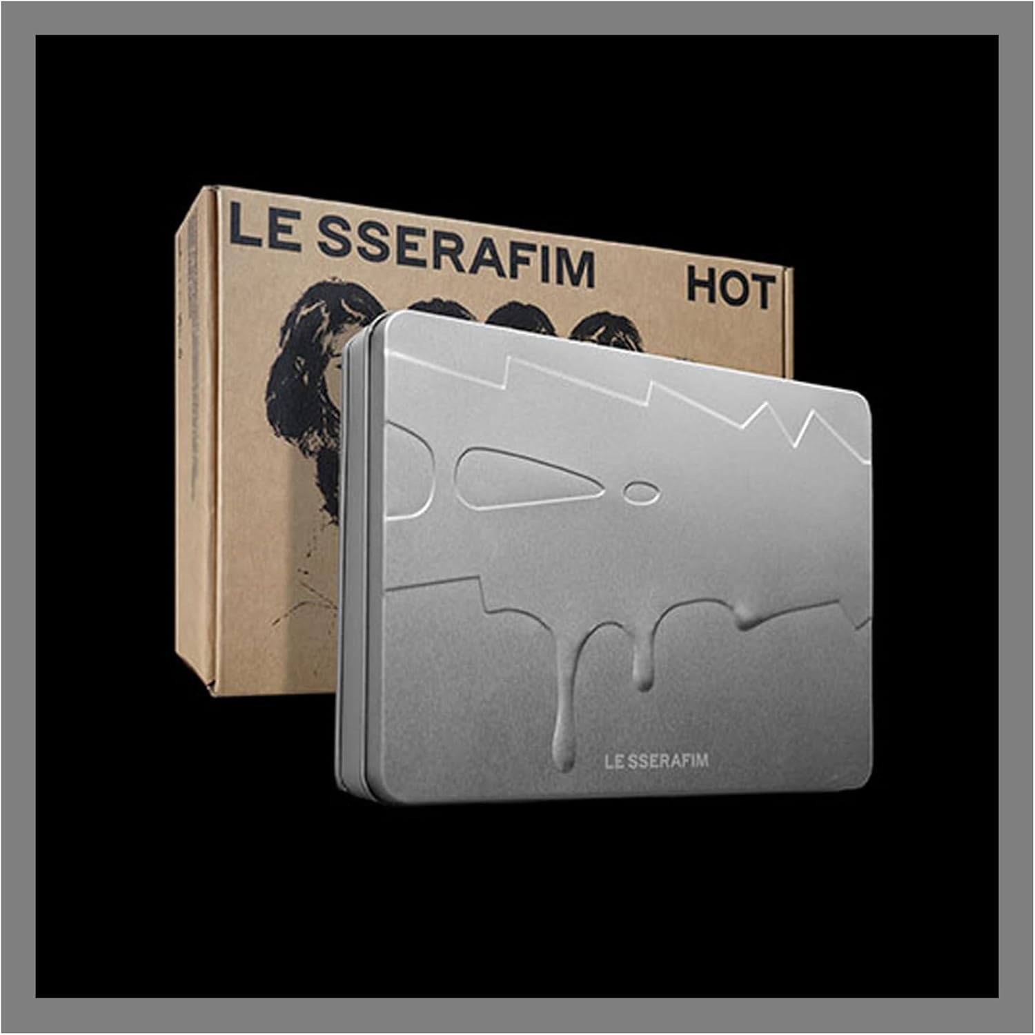 LE SSERAFIM HOT 5Th Mini Album Tin Case Version Outbox+Cd+1Ea Keyring+1Ea Magnet+8P A4 Poster+1P A2 Poster+1P Postcard+10P Photocard+Tracking Sealed LE SSERAPHIM image number 1