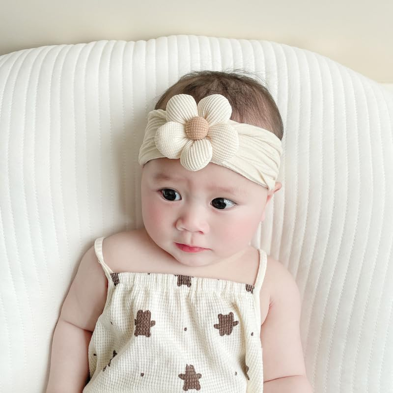 Baby Girl Headbands Bows Turban Knotted Nylon Newborn Headbands, 3Pcs Soft Elastic Baby Knotted Headbands, Baby Bows Knotted Nylon Newborn Head Bands,Baby Turban Headband Head Wrap Knotted Hair Band image number 2