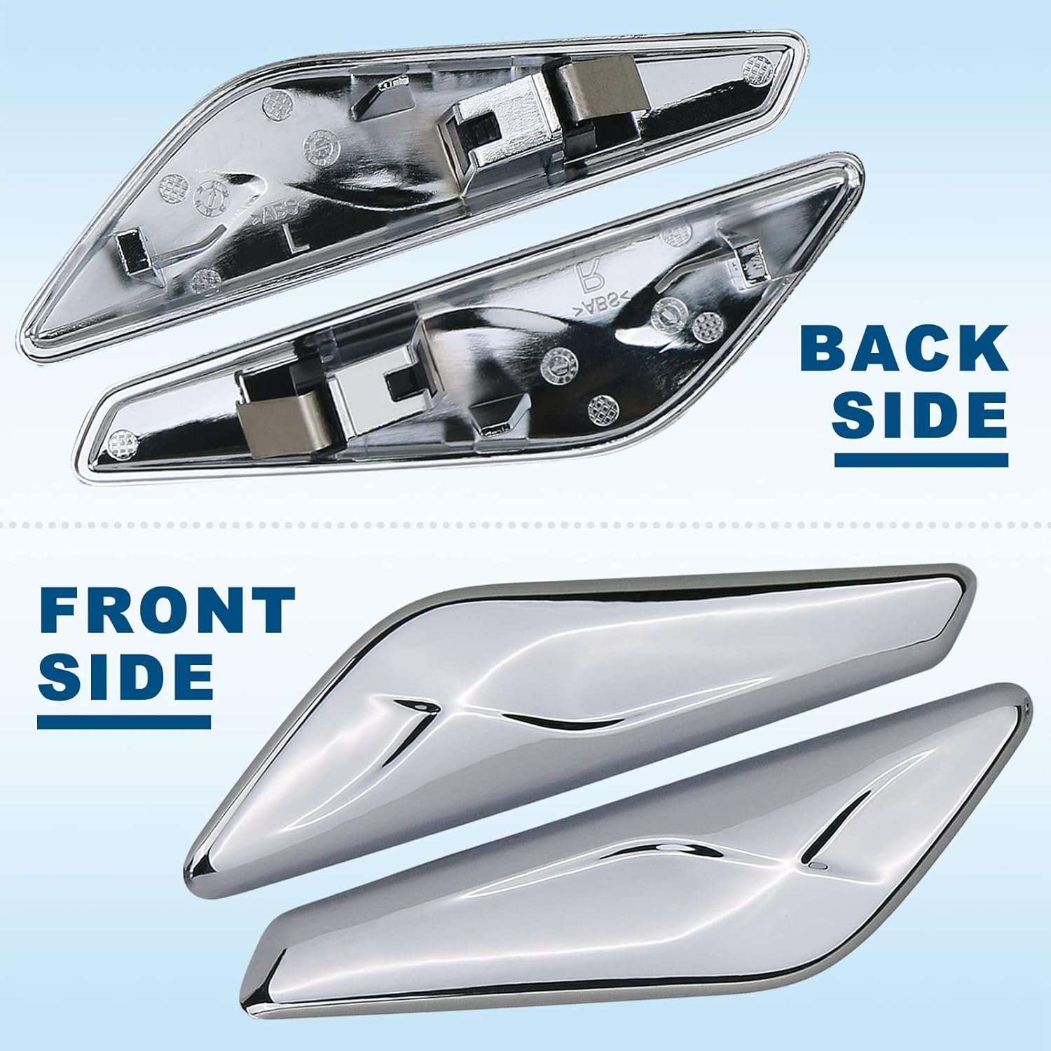 Front Fender Chrome Trim Finisher for Left Driver & Right Passenger Side Fender Compatible with BMW X3 F25 X4 F26 2011 2012 2013 2014 2015 2016 2017 Replaces 51117338569 51117338570 image number 1
