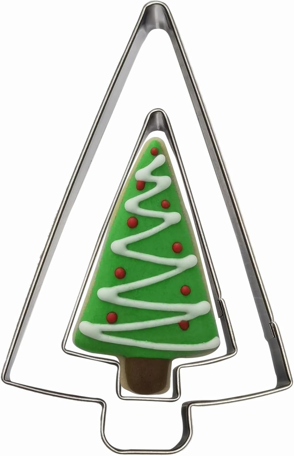 Tree Shaped Cookie Cutters Set of 2 Pcs, Stainless Steel Christmas Tree Fondant Cutter Molds Baking DIY, 4 Inches/2.5 Inches (Tree Shape C) image number 6