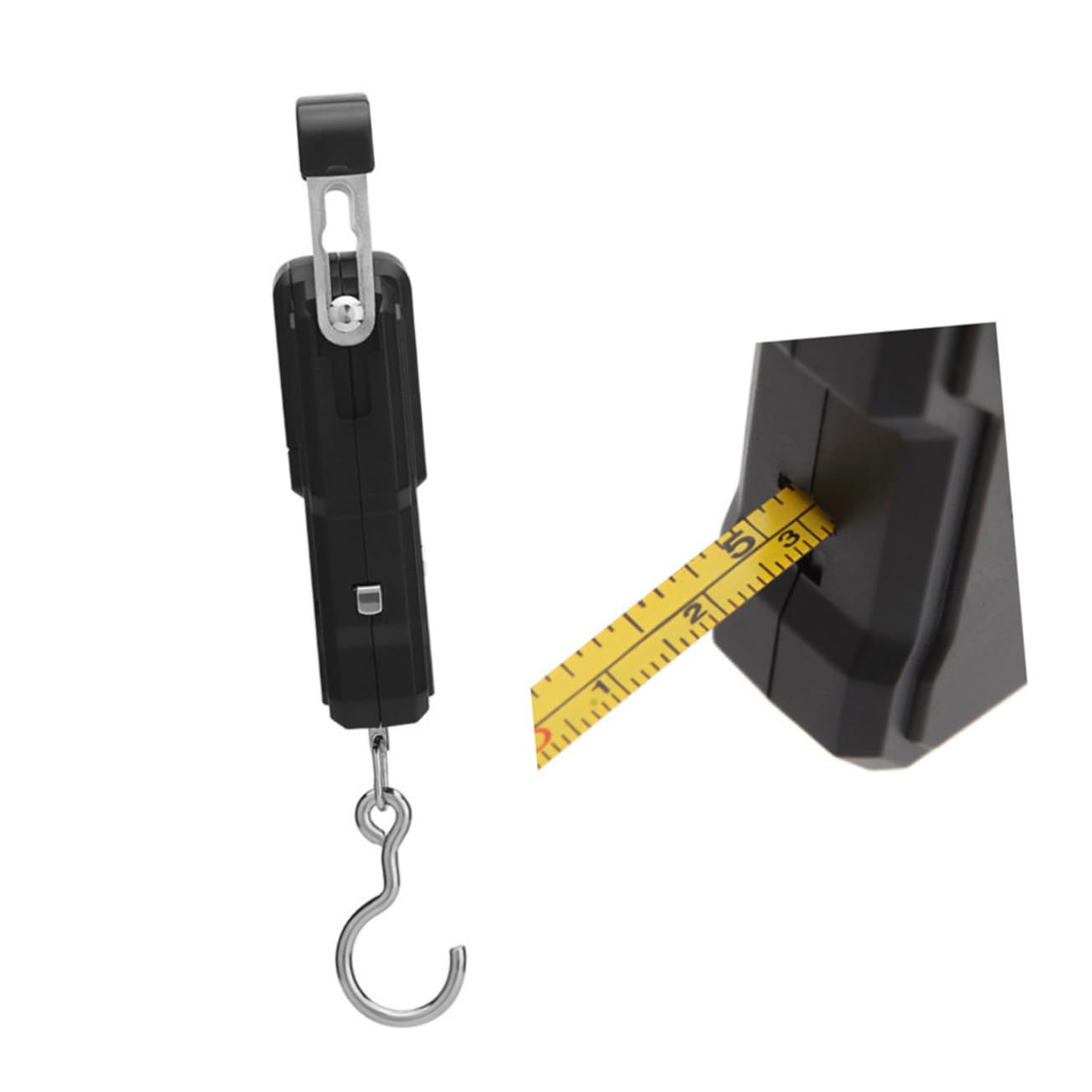 COSMEVIVI Handheld Luggage Scale Digital LCD Display Portable Hanging Weighing Scale Black 75Kg Capacity Travel Suitcase Weight Measurement image number 1