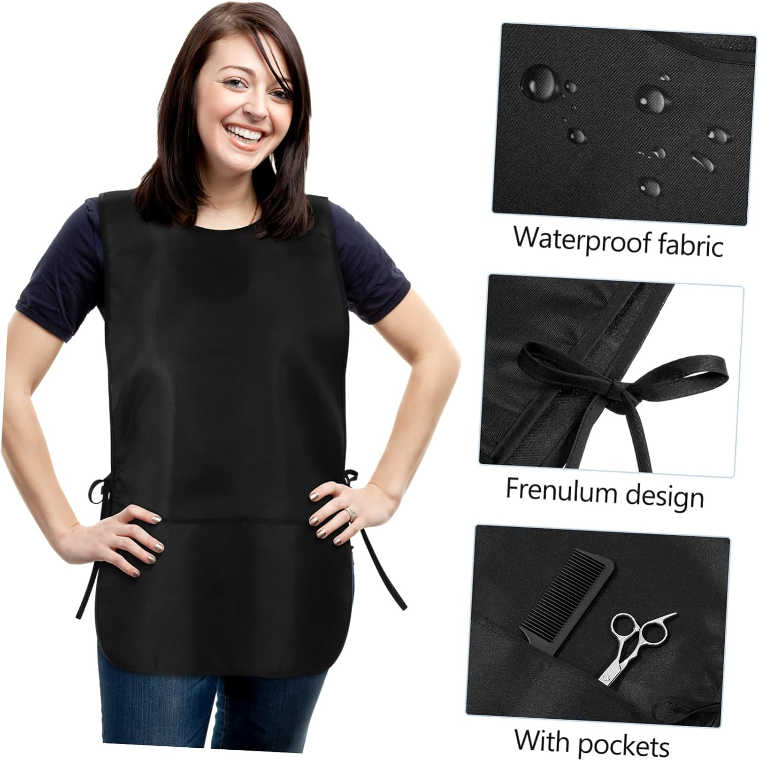 MUCKLILY Unisex Hairdressing Apron Heavy Duty Stain Resistant Hair Stylist Apron for Salon and Home Use for Hair Cutting and Cleaning Tasks image number 1