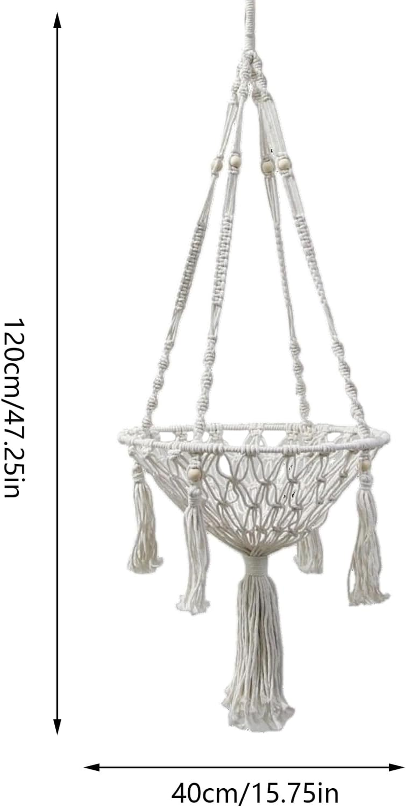 Macrame Cat Hammock - Macrame Cat Summer Bed - Cotton Rope Woven Net Decorative Basket for Cats and Puppies for Climbing Storage Bedside Desk Perch Windowside Outdoor image number 1