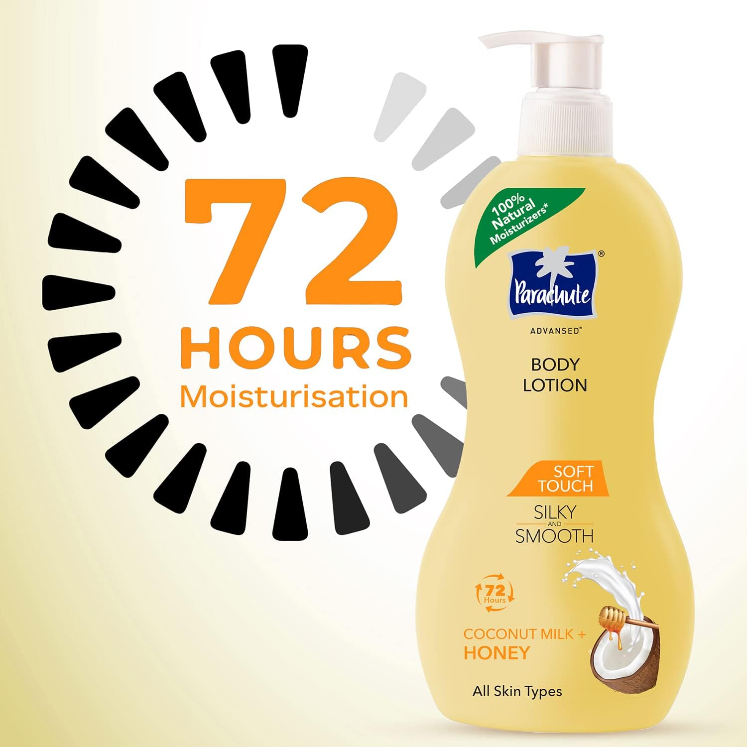 Parachute Advansed Soft Touch Body Lotion with Honey, 100% Natural, Dry Skin Moisturizer, Silky Smooth Skin, 400 Ml (Pack of 2) image number 4