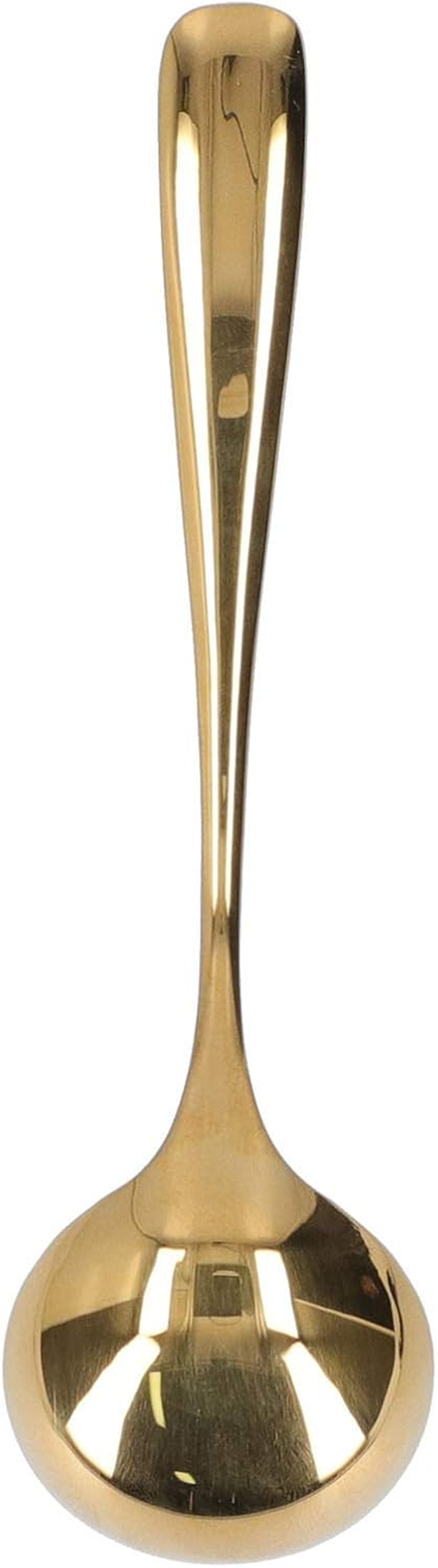 Cupping Spoon Stainless Steel Professional Coffee Cupping Spoon Milk Foam Dessert Cake Ice Cream Soup Bouillon Iced Tea Spoons Gadgets Tableware Kitchen Tool Silverware with Storage Bag (Oro) image number 1