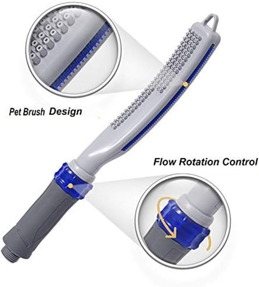 Pet Bathing Tool with Brush &ndash; Multifunction Dog Shower Sprayer with Adjustable Water Flow, 2.5M Hose Grooming Shower Set for Dogs & Cats, Easy Wash & Deshedding Pet Bath Kit image number 1