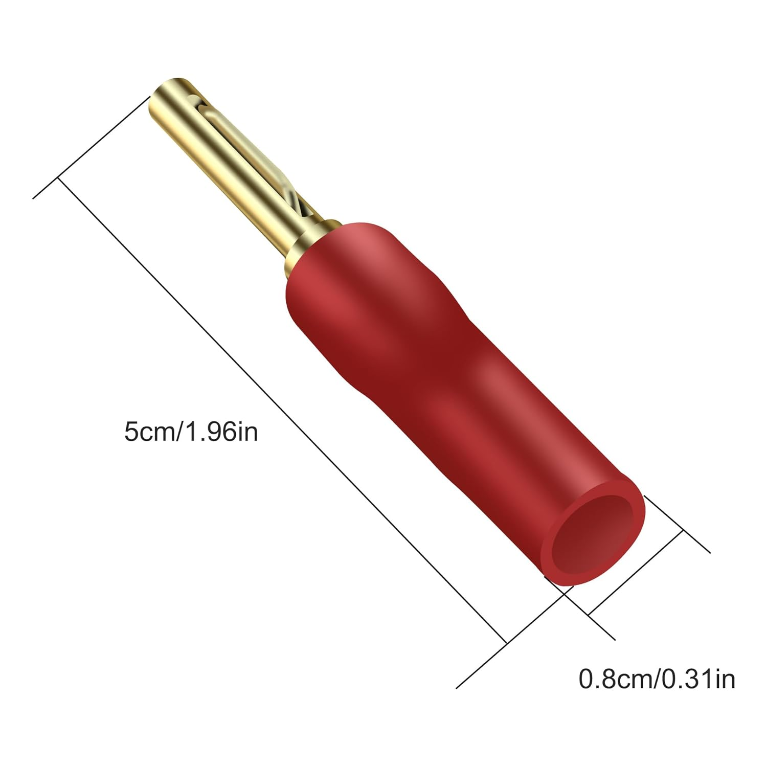XMSJSIY 4MM Speaker Banana Plugs Hifi Screw Locking Banana Pins Connectors Gold Plated for Speaker Wire,Home Theater Audio/Video Receiver Sound Systems - 4 Pairs image number 3