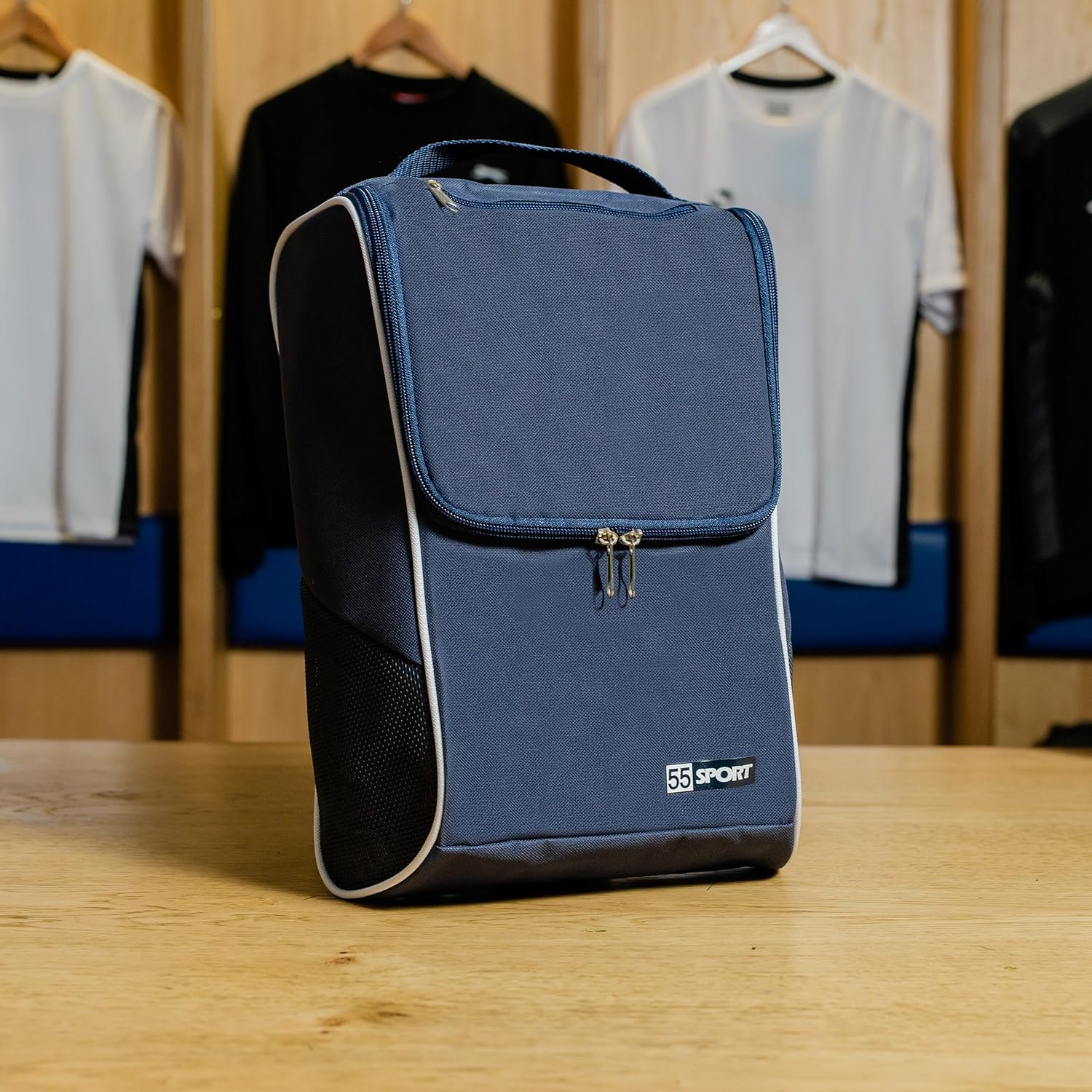 55 Sport Pro Ventilated Football Boot and Shoe Bag with Zipped Pocket - Grey - Camo image number 3