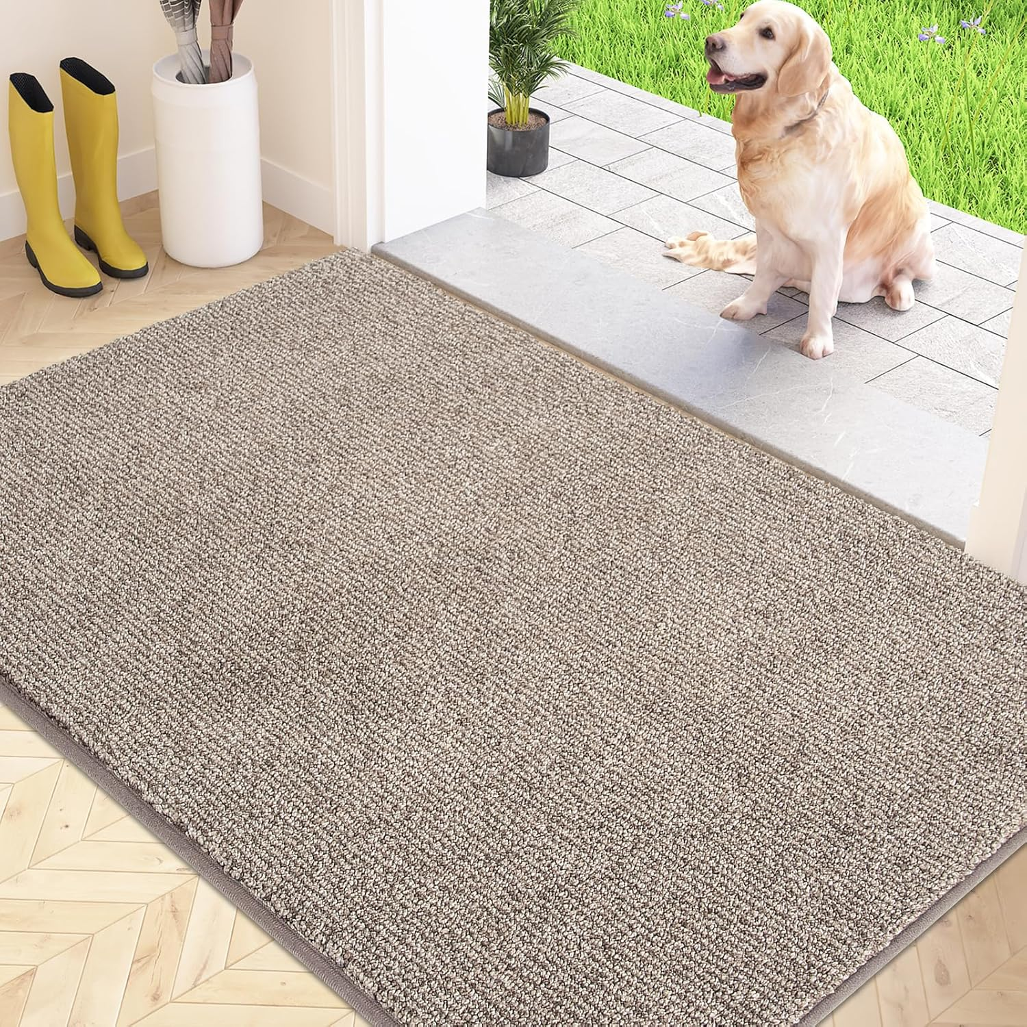 FCSDETAIL Dirt Trapper Indoor Door Mat 80 X 120 Cm, Machine Washable Entrance Rug, Dog Doormat, Non-Slip inside Floor Mat for Entryway, Muddy Shoes & Paws image number 3