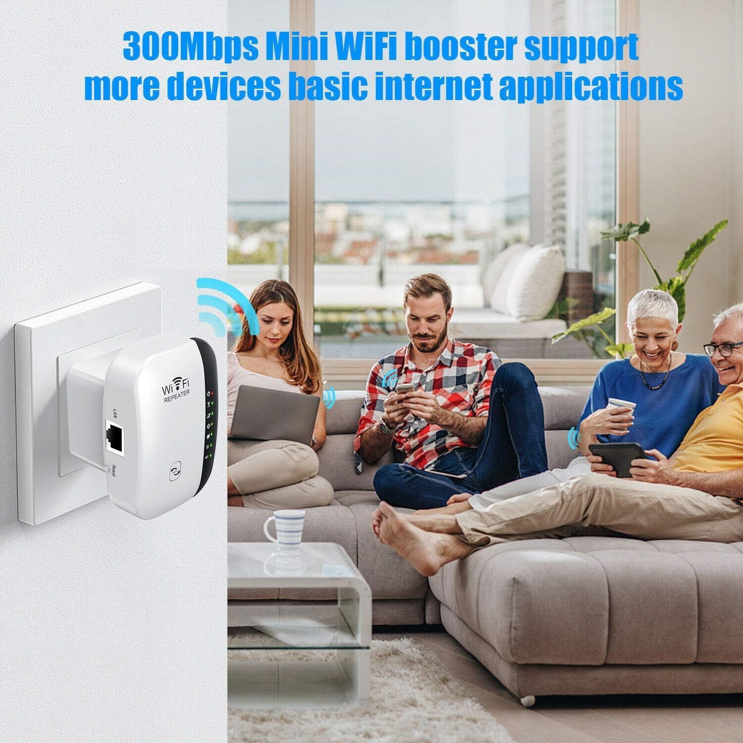 Wifi Extender, Wifi Range Extender, Wireless Internet Repeater, Long Range Amplifier with Ethernet Port, Signal Booster up to 5000Sq. Ft and 50+ Devices, 1-Key Setup, Access Point, Alexa Compatible image number 3