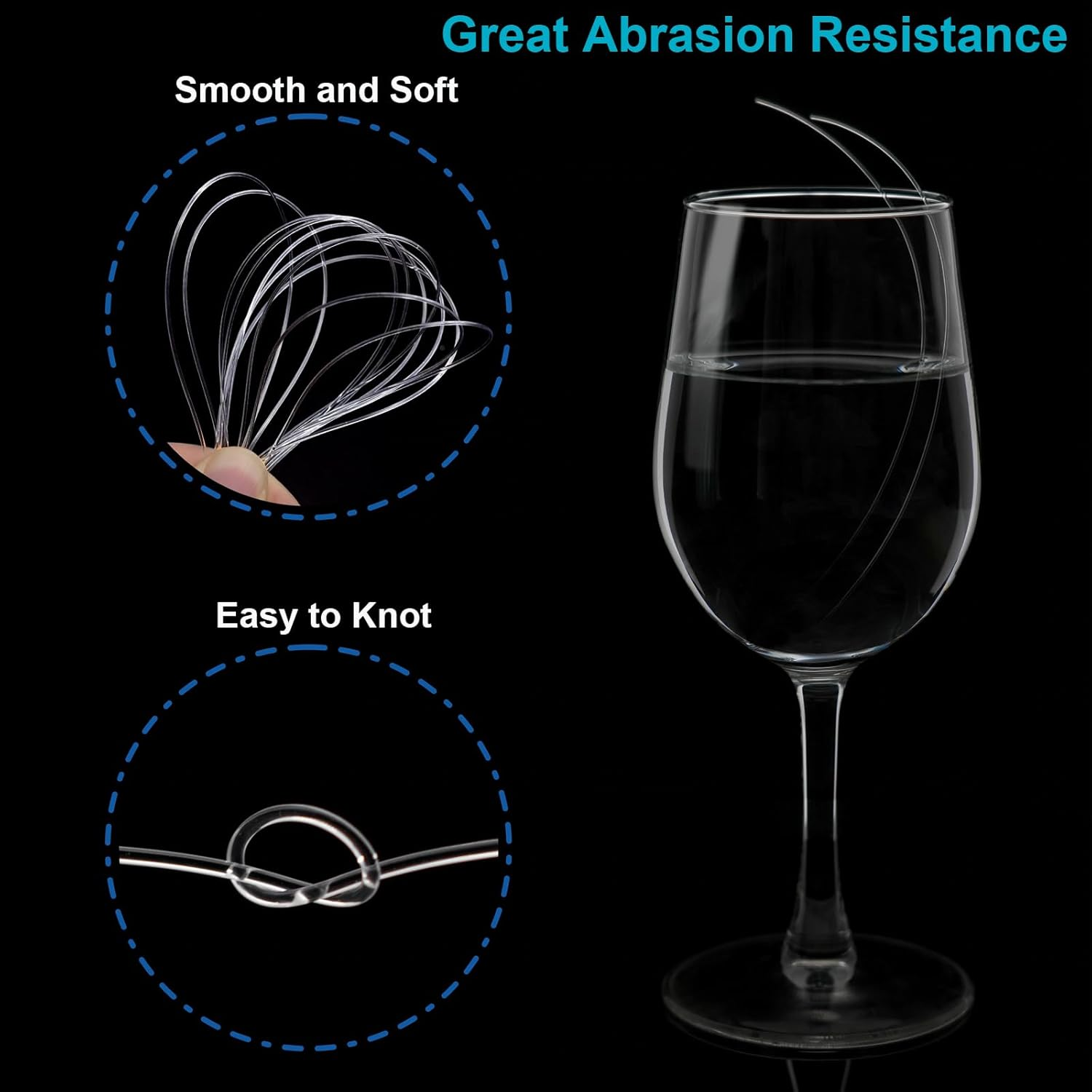 Monofilament Fishing Line, 0.52Mm Diameter, 200M Length Fish Wire String,14.8Kg Strength, Clear Nylon Leader Line for Fresh/Saltwater Hanging Decorations Beading and Crafts image number 2