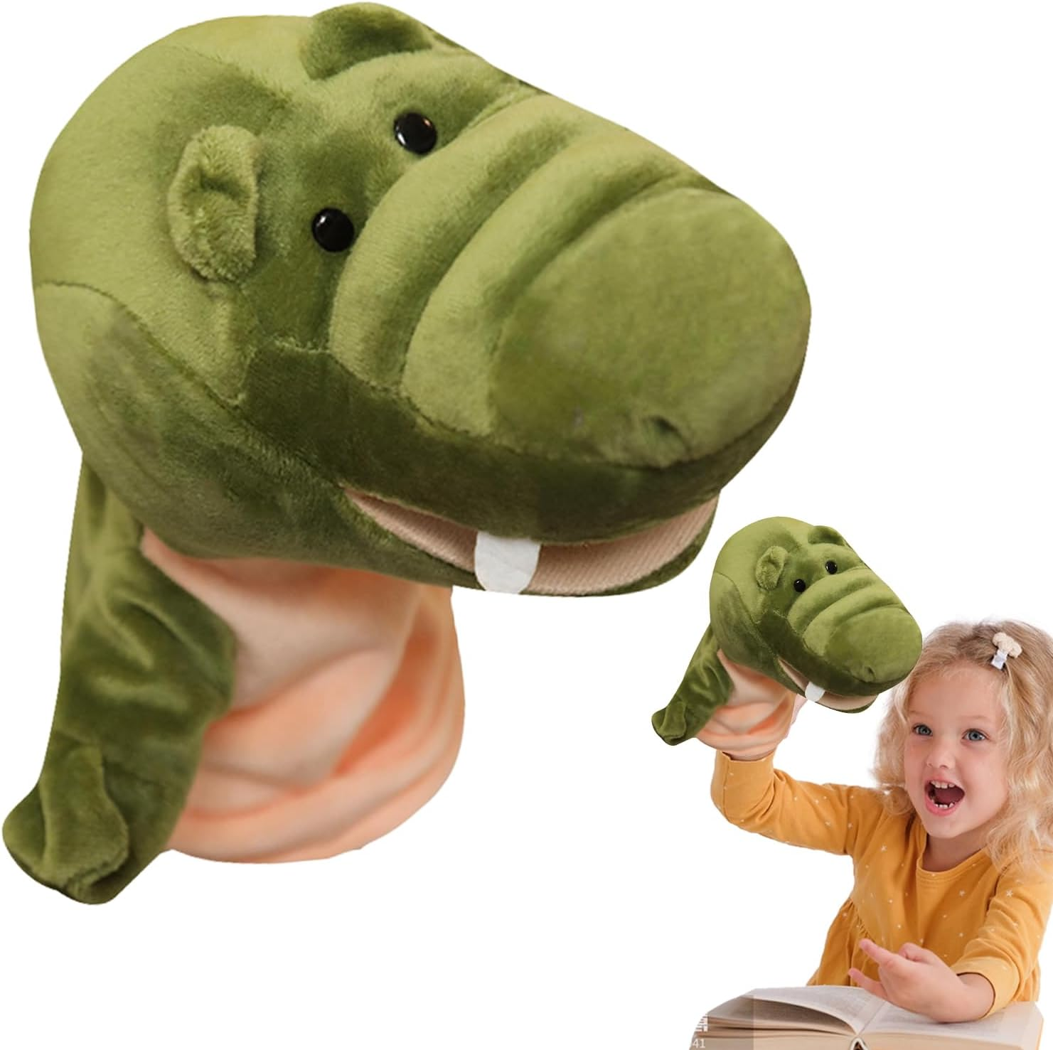 Animal Hand Puppets - Soft Plush Puppets,Adorable Funny Creative Washable Interactive Soft Animal Puppets with Working Mouth for Telling Story Teaching Role Puchen