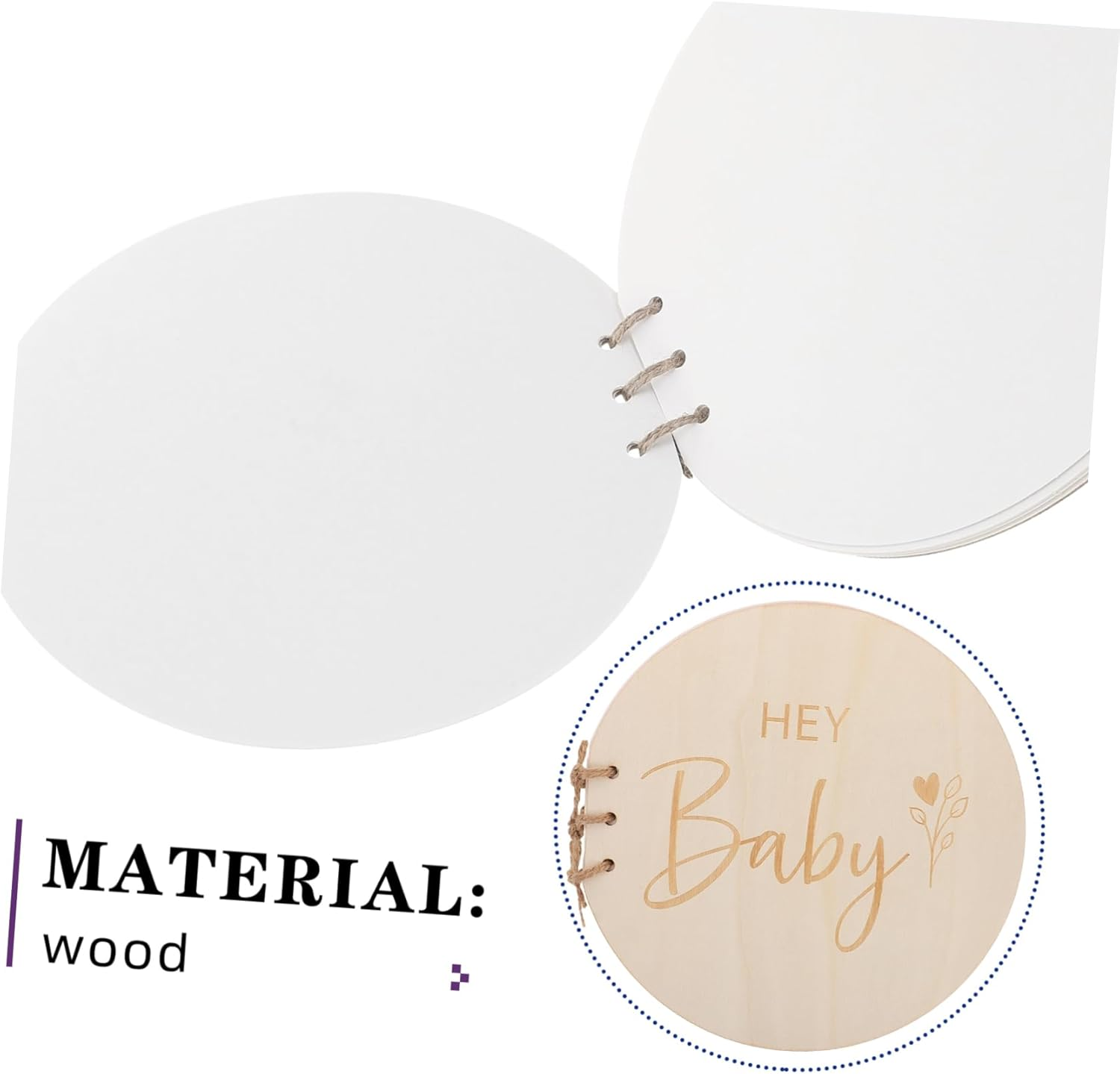 Jojofuny Natural Wooden Shower Guest Book for Heartfelt Messages Rustic Keepsake Memory Album Compact Nursery Journal for Showers Birthdays Family Gatherings image number 3