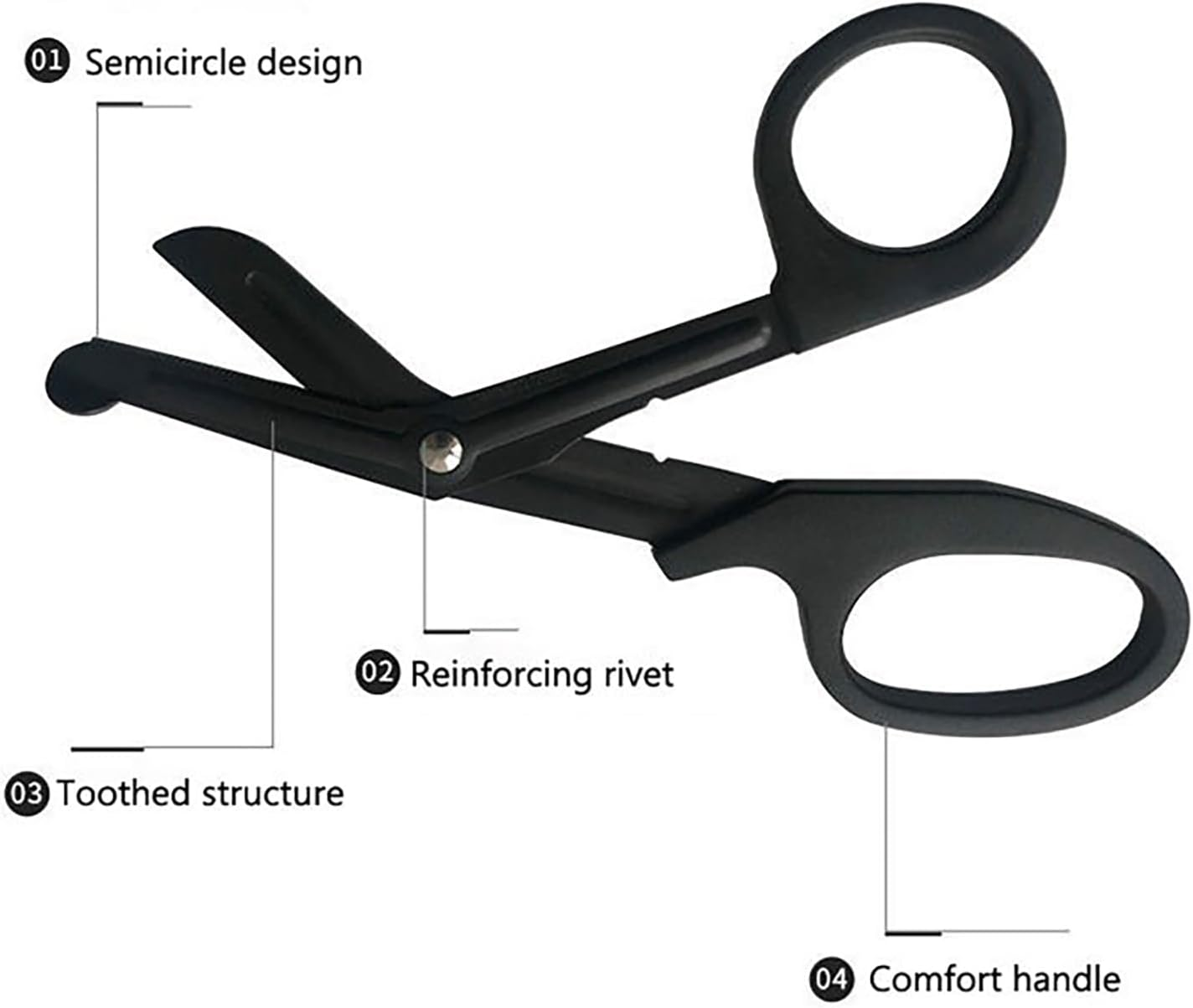 Trauma Shears 7 Inch, Bandage Scissors Set, Medical Scissor, First Aid Scissors, Large Nurse Scissors, Fluoride-Coated with Non-Stick Blades image number 4