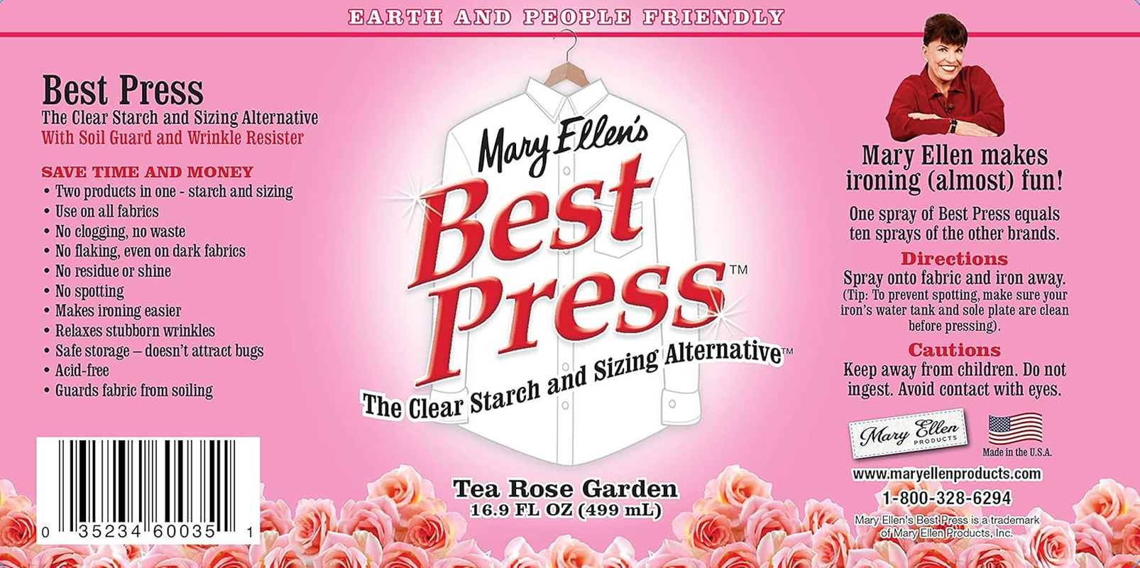 Mary Ellen'S Best Press Clear Starch Alternative 16.9 Ounces-Tea Rose Garden image number 2