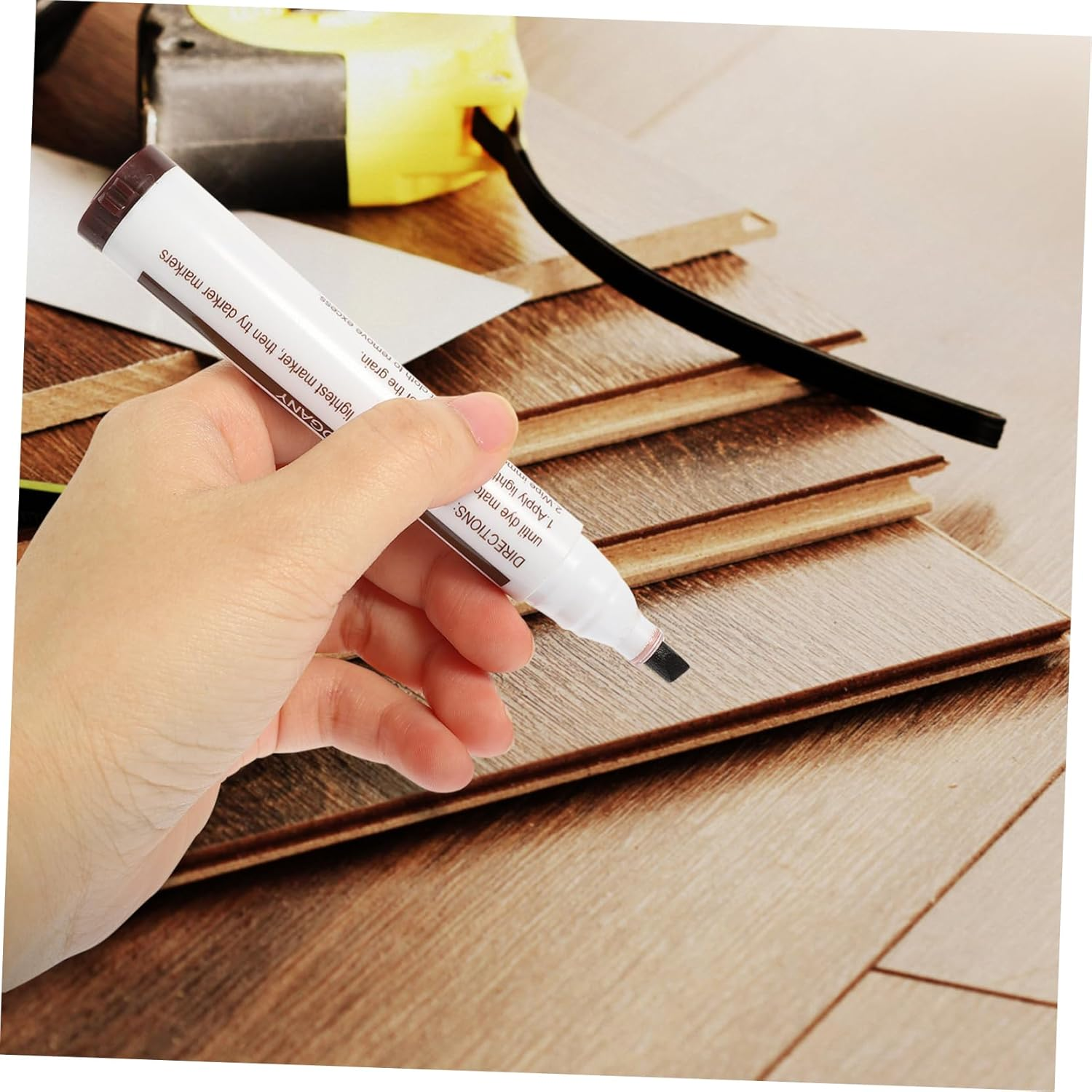 Baluue Wood Scratch Repair Markers Furniture Touch-Up Pens 10Pcs Set Waterproof Portable Painting Markers for Floor Cabinets and Chairs Furniture Repair Kit image number 4