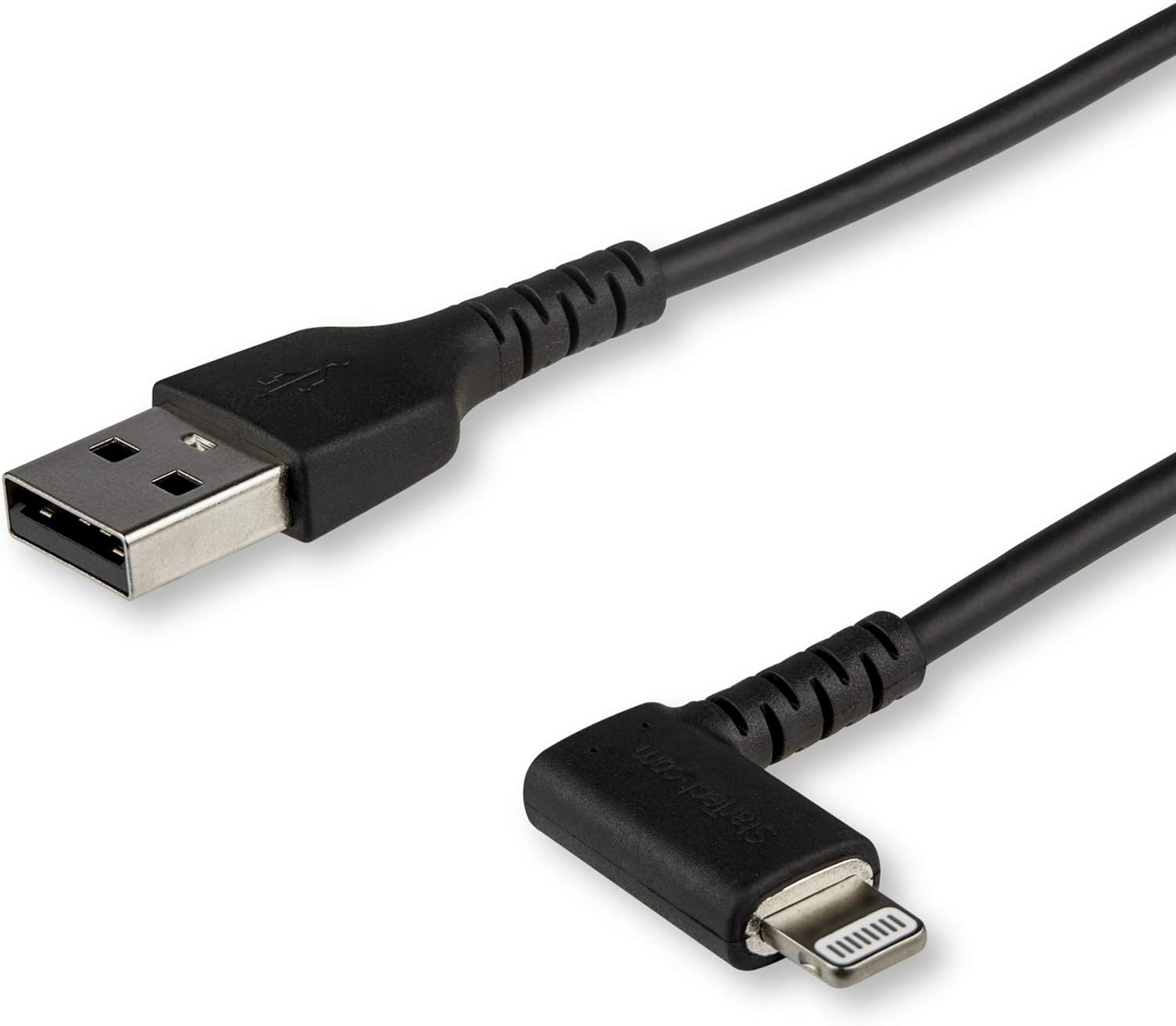 Startech.Com RUSBLTMM1MBR Durable Angled USB-A to Lightning Cable, 1 Meter, Black image number 4