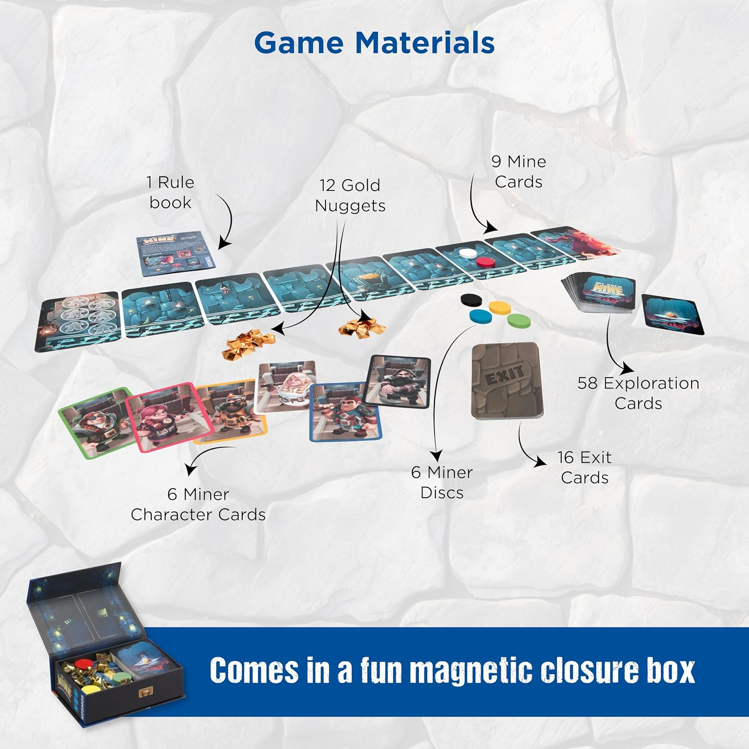 Thames & Kosmos My Gold Mine: Open & Play, Luck-Based Card Game, Family Games for Game Night, Board Games for Adults and Kids, for 2 to 6 Players, Age 7+ image number 4