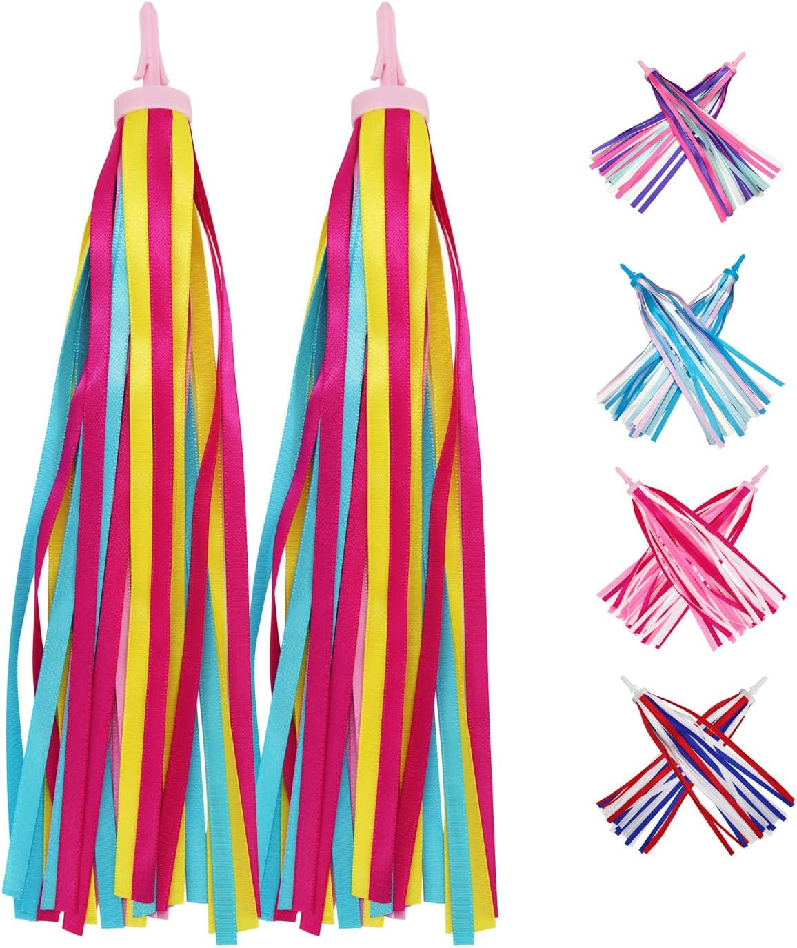 PLATT Kid'S Bicycle Handlebar Streamers Colorful Ribbons Tassel for Girls Boys Bicycle Handlebar Scooter Handgrip (1Pair)