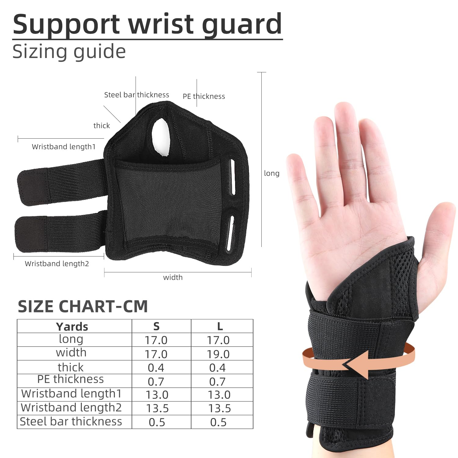 Wrist Brace Relief Wrist Joint Sports Sprain Carpal Tunnel Protector Night Day Wrist Splint Compression Hand Support Wrist for Men and Women (Right+Left) image number 1