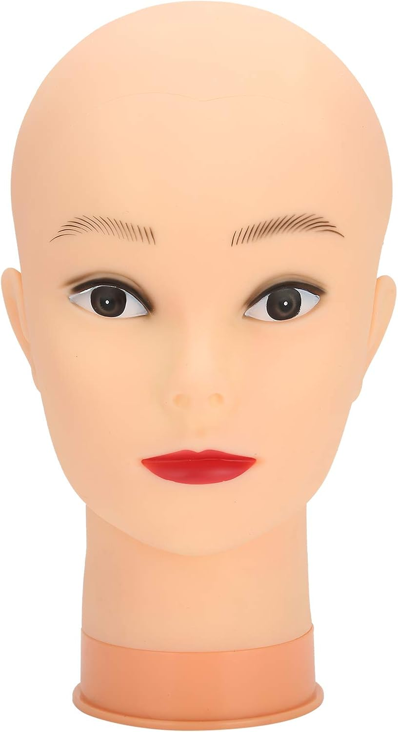 Wig Head Stand, Hat Wig Display Mannequin Head Hairpieces Stand Holder, Makeup Training Practice Manikin Head for Wig, Hat, Caps, Headdress (PVC Simulation Skin) image number 3