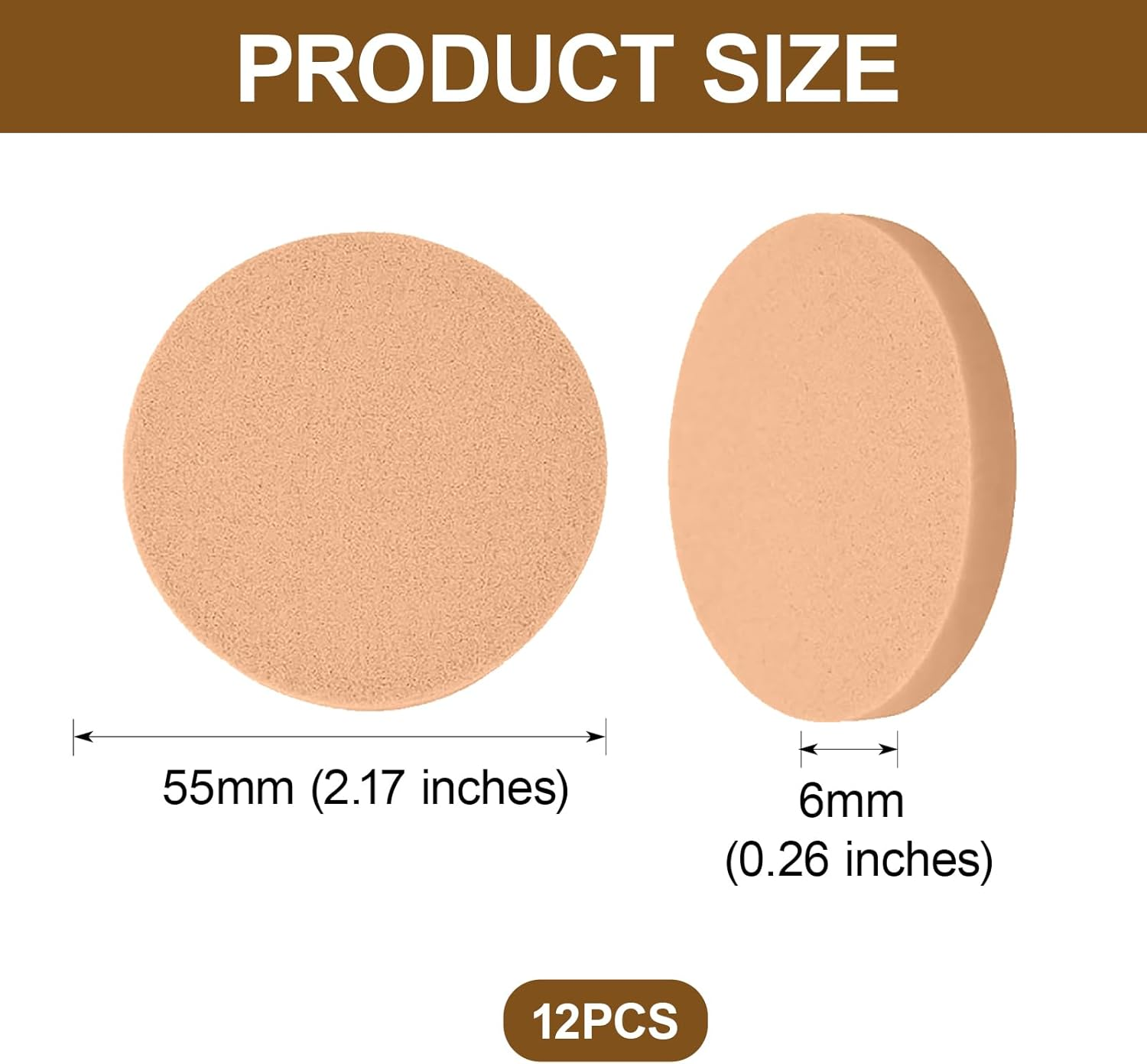 12 Pcs Makeup Sponges, round Latex Sponges, Washable Cosmeticsponges, round Reusable Face Paintingsponges, Foam Spongessuitable for Foundation, BB Cream, Powder, Concealer, Liquid Makeup image number 3