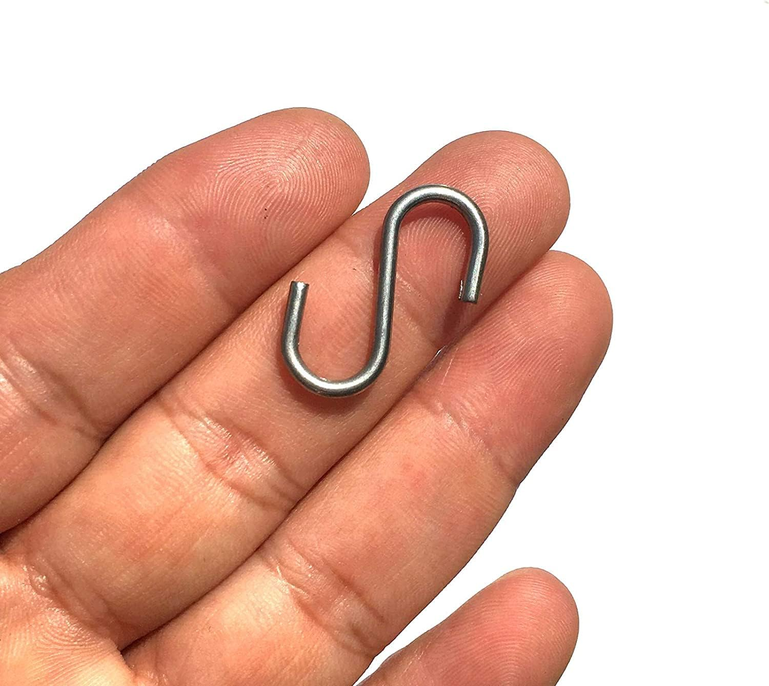 200Pcs Stainless Steel 1 Inch S Hook Connectors Mini S-Shaped Hangers Ornament for Jewelry Key Ring Chain Hardware Pet Name Tag Wood Circles Fishing Lure and Assembly DIY Crafts Doll House image number 2