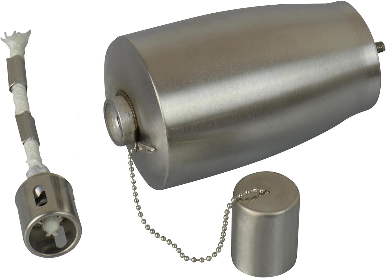 Harbour Housewares Metal Garden Torches - Barrel - Pack of 6-146Cm Silver Garden Torches Lighting Modern Outdoor Lighting Paraffin Oil Lamp Candle Flame Lantern for Parties, Outdoor Events, Bbqs