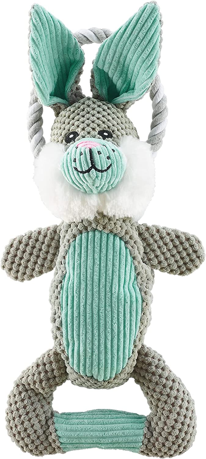 Charming Pet Scrunch Bunch Plush Dog Toy - Interactive Soft Cuddly Animal - Tough and Durable Squeaky Tug Toy, Bunny
