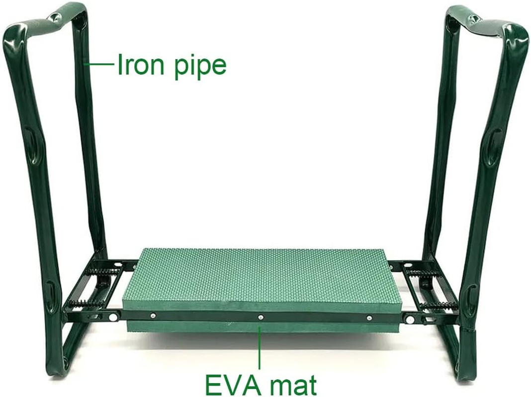 Garden Kneeler Seat, Upgraded Portable Foldable Kneeler Tool for Kneeling Sitting Heavy-Duty Garden Bench W/Large 2 Pouch, Outdoor Sturdy Steel Frame Gardening Supplies Pad for Courtyard Farm image number 4