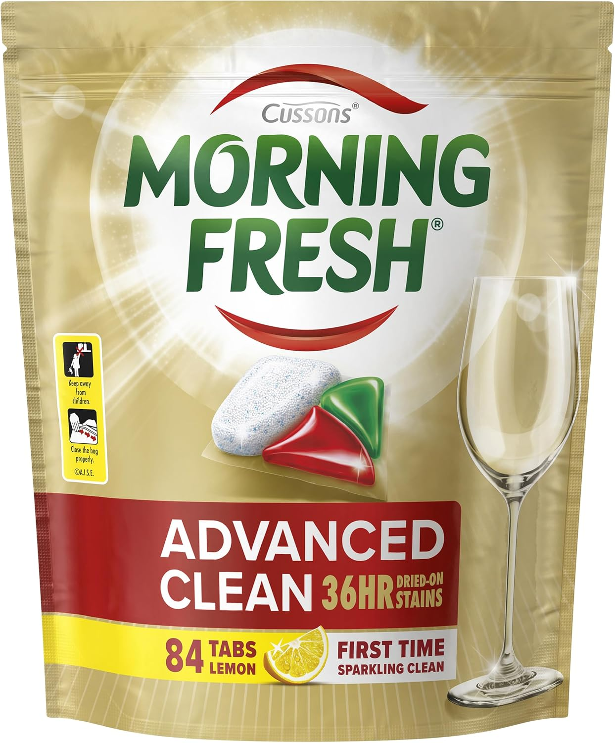 Morning Fresh Advanced Clean Lemon Dishwasher Tablets, 1 Kg (84 Tabs)