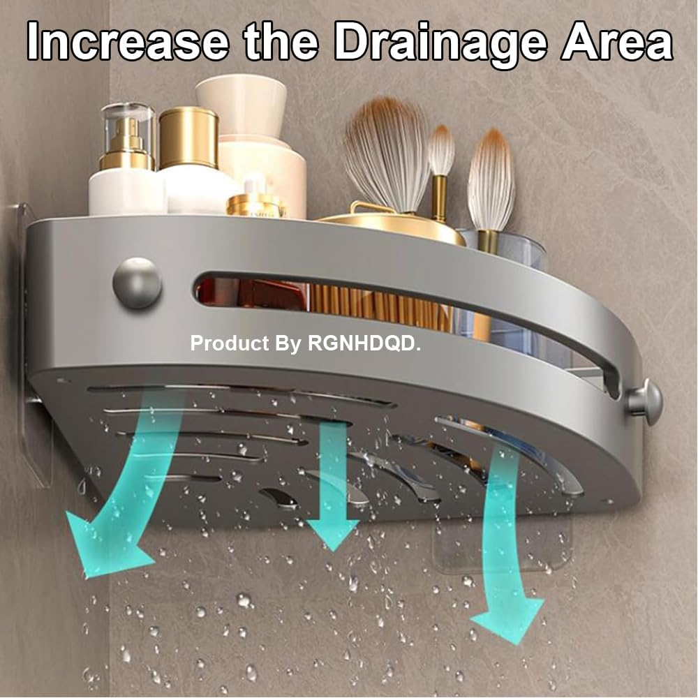 3-Piece Bathroom Shelves Storage Rack Shelf ABS Triangle Shower Caddy &ndash; Heavy Duty, Detachable with 2 Hooks &ndash; Bathroom Shelf for Shower Organization, Holds Shampoo, Conditioner, Razors, Soap image number 5