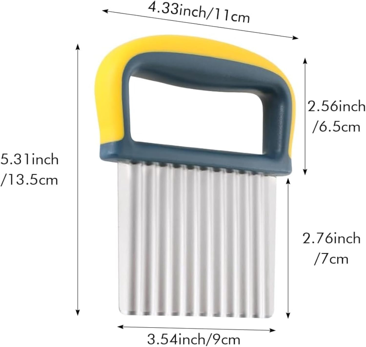 RODISHOMM Stainless Steel Crinkle Cutter for Potatoes and Vegetables &ndash; Wavy Chopper Knife for Slicing Fries, Fruits, and Veggies image number 4