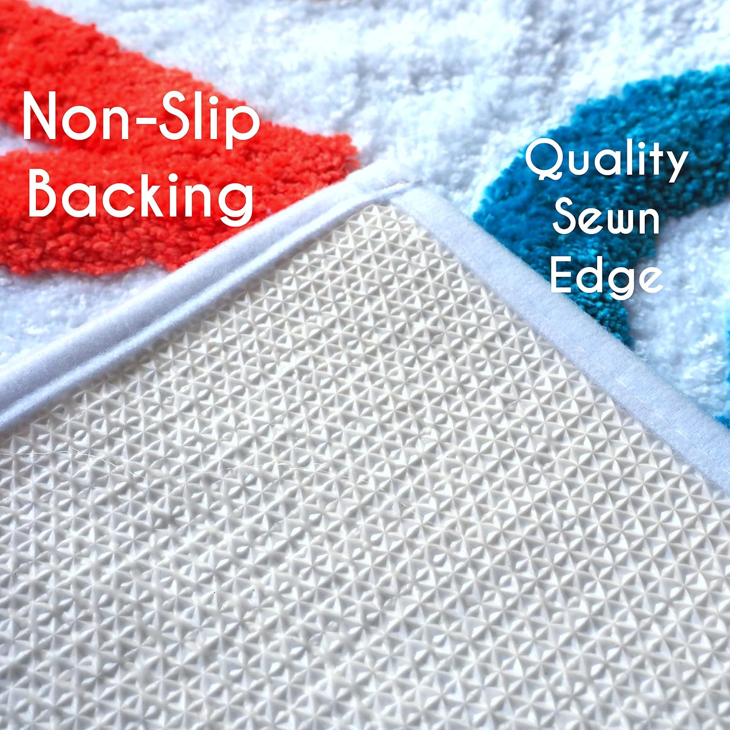 Evovee Get Naked Bath Mat Rainbow Funny Cute Colorful Bathroom Rugs Multicolor White Rug Shower Funny Bathroom Decor Fun Cute Bath Mat Non-Slip