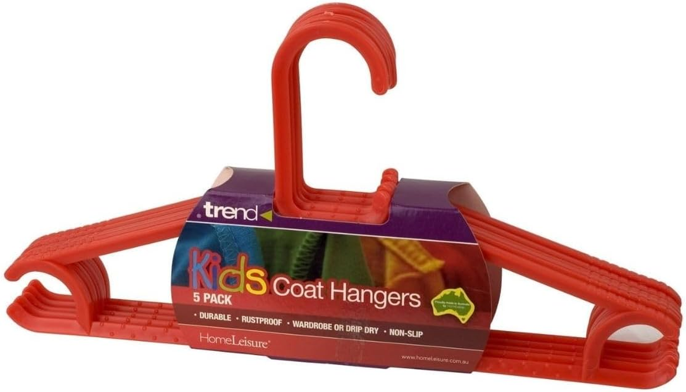 Homeleisure Kids Coat Hanger, Red (Pack of 5)