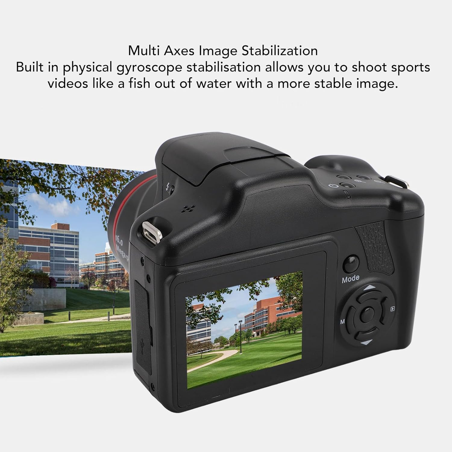 16MP Digital Camera for Photography, FHD 1080P Camera, 16X Digital Zoom Camera with 180 Degree Folding Screen, Portable Vlogging Camera for Kids and Teens image number 1