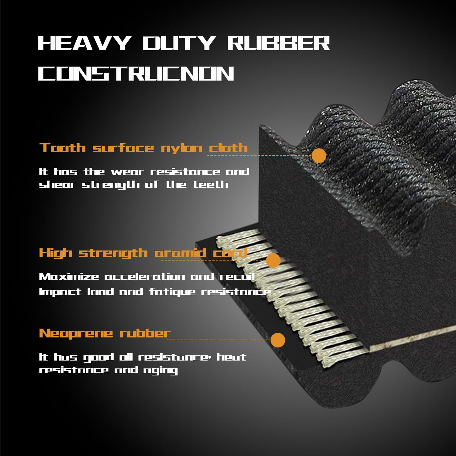 KARSEE Drive Belt Replacement for Yamaha Snowmobile 08-14 8DN-17641-01-00 image number 3