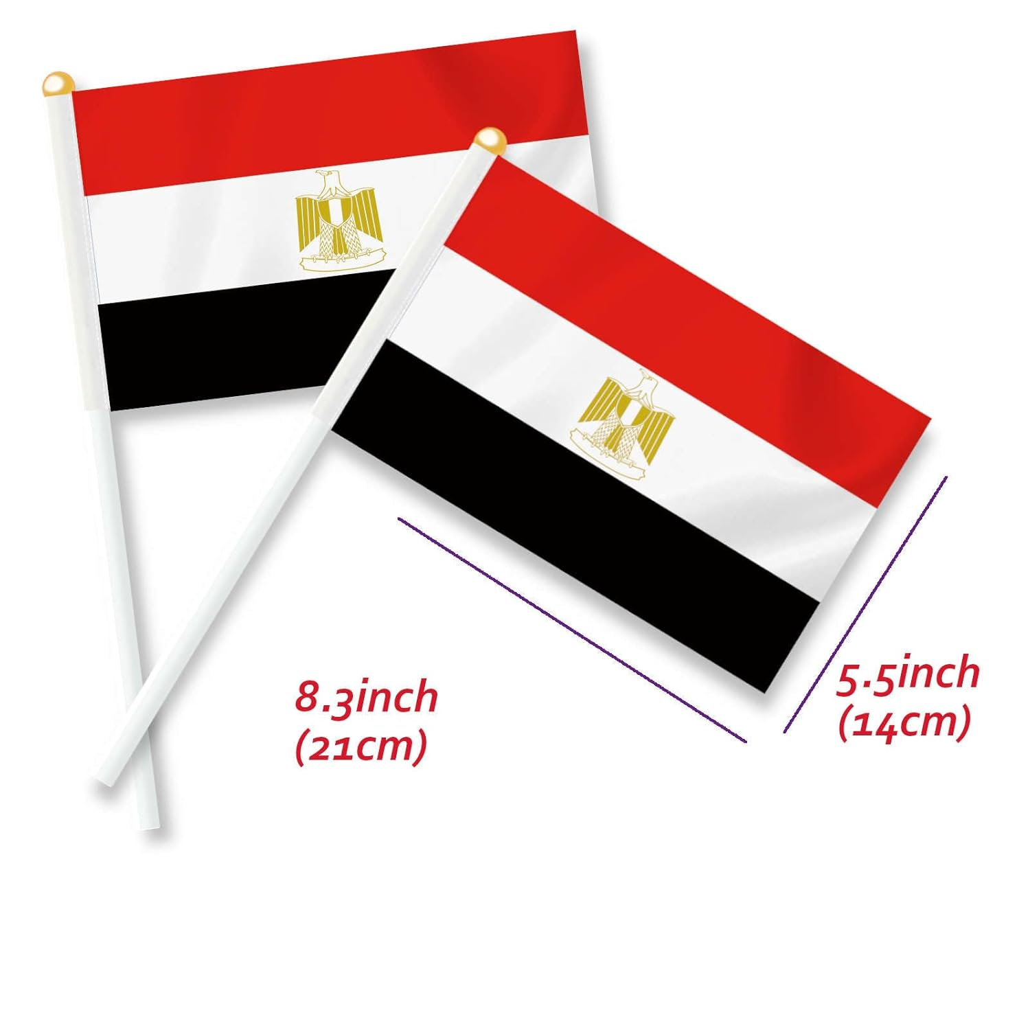 10 PCS Egypt Handheld Small Flag, Egyptian Hand Held Mini Decor Decoration Banner image number 3
