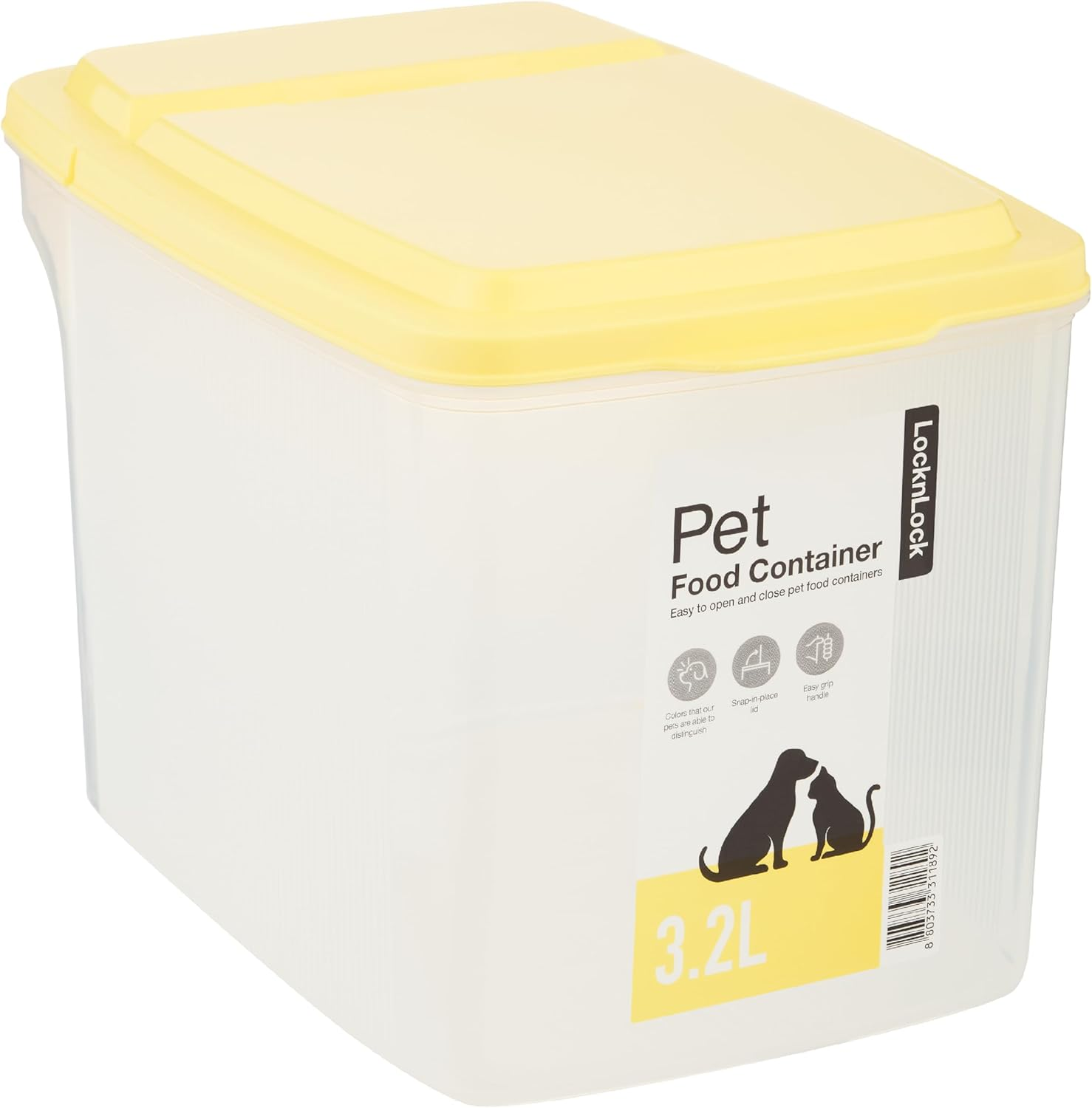 Locknlock Flip Top Pet Food Storage Container, 3.2 Litre Capacity