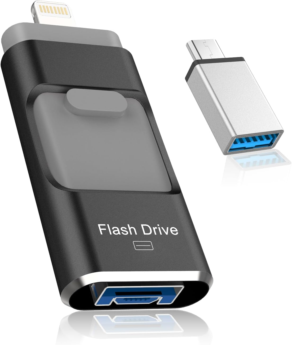 4 in 1 USB Flash Drive for Iphone, 512GB USB Memory Stick for Data Backup, High Speed Transfer USB 3.0 Stick External Storage, USB Stick Thumb Drives Compatible for Iphone/Ipad/Pc/More Devices(Pink) - Black