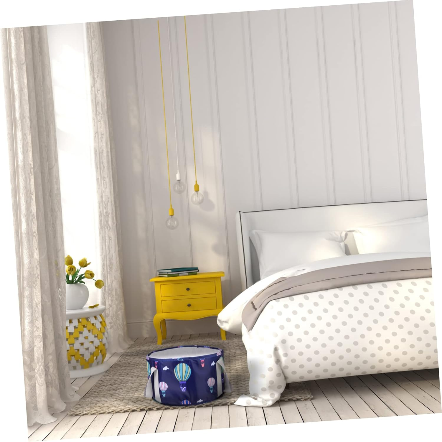 GLEAVI Multipurpose Travel Foot Bath Bucket Folding Foot Tub for Spa Camping Picnic Lightweight Compact - Navy image number 3