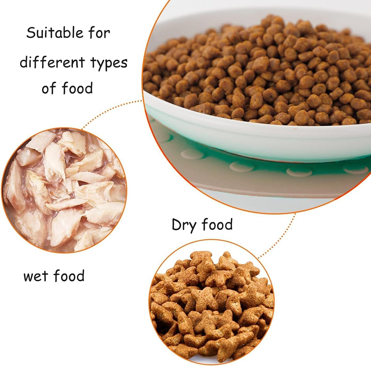 2-Piece Cat Bowls Black Raised Pet Bowl Prevent Neck Pain Feeding Wide Cat Bowl anti Vomiting Cat Feeding Plates with Non-Slip Mat and Cat Toy B image number 5